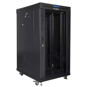 Rack-uri & accesorii rack - Rack podea LANBERG FF01 6822 12BL, 19 inch, 22U, 600x800 mm, Negru, Usă sticlă, LCD