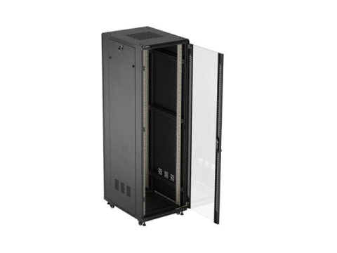 Dulap rack 19 inch freestanding Lanberg 42U 600x800 usa sticla negru (FF01-6842-12BL) - LANBERG [3]