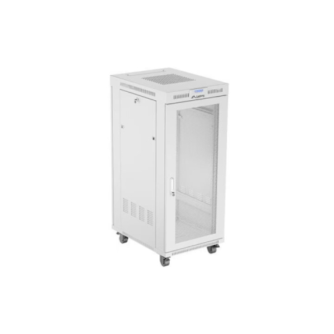 Rack-uri & accesorii rack - Rack LANBERG, 19 inch, 27U, 600x800 mm, Ușă mesh, LCD, Flat Pack, Gri