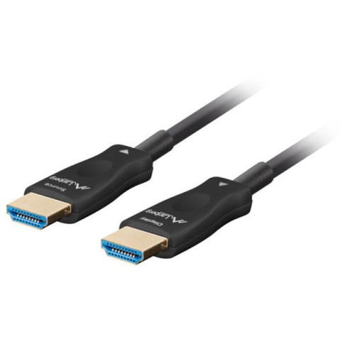 Cabluri & Adaptoare - Cablu video optic activ Lanberg HDMI v2.1 (AOC), 8K, 100m, Negru (CA-HDMI-30FB-1000-BK)