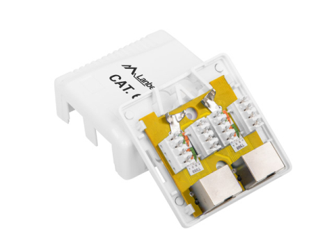 Doza de suprafata LANBERG OU6 0002 W, 2 porturi, RJ45, Cat 6, Neecranat [2]