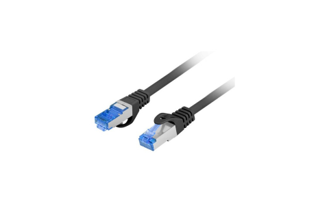 Cabluri retea - Patchcord rețea Lanberg Cat. 6A FTP, LSZH, CCA, 1m, Negru