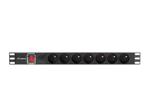 PDU rack Lanberg Pro 19 inch 1U 16A 7 prize Schuko 2m (PDU-PRO-07E-0200-BK) - LANBERG [1]