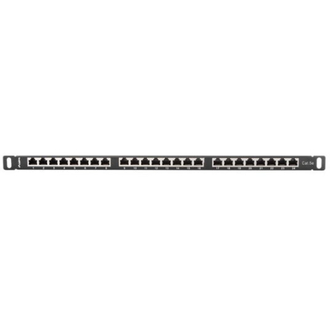 Patch panel-uri - Patch Panel LANBERG PPS5 0024 B, 24 porturi, 0.5U, Cat 5E, Ecranat, Negru