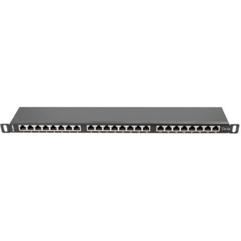 Patch Panel LANBERG PPS5 0024 B, 24 porturi, 0.5U, Cat 5E, Ecranat, Negru [1]