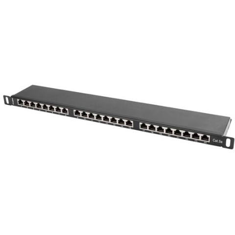 Patch Panel LANBERG PPS5 0024 B, 24 porturi, 0.5U, Cat 5E, Ecranat, Negru [3]
