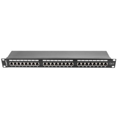 Patch Panel LANBERG PPS6 1024 B, 24 porturi, 1U, Cat 6, Ecranat, Negru [3]