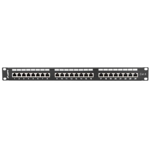 Patch panel-uri - Patch Panel LANBERG PPS6 1024 B, 24 porturi, 1U, Cat 6, Ecranat, Negru