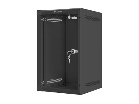 Dulap rack de perete 10 inch Lanberg 9U 280x310 usa metalica negru (WF10-2309-00B) - LANBERG [2]