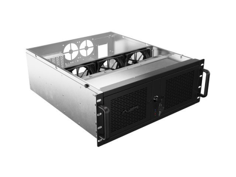 Servere, Storage & NAS - Carcasă server rack Lanberg, 19 inch, 4U, format ATX, Negru (SC01-5204-12B)