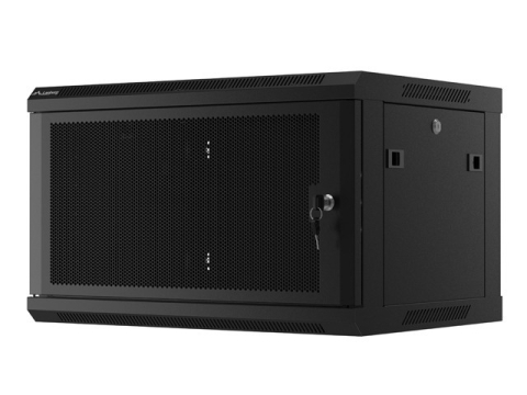 Retelistica - Rack perete 19 inch Lanberg WF01-6406-00S, 6U, 600x450 mm, Ușă metalică, Gri, Demontabil