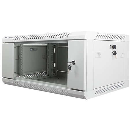 Retelistica - Rack perete 19 inch Lanberg 4U, 600x450 mm, demontabil, Gri (WF01-6404-10S)
