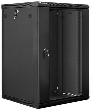 Retelistica - Rack perete 19 inch Lanberg WF01-6618-10B, 18U, 600x600 mm, Demontabil, Negru