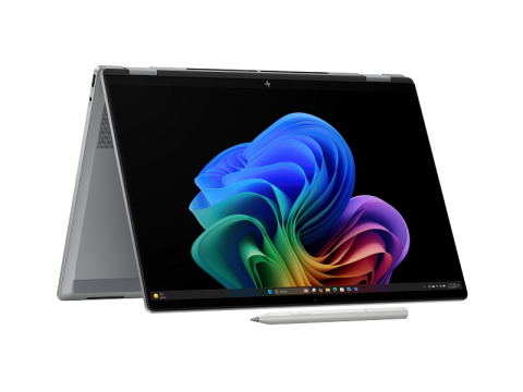 Laptop-uri 2 in 1 - Laptop HP OmniBook X Flip AI 16-ar0007nn, AMD Ryzen 5, 16GB RAM, 512GB SSD, 16" 2K Touch, Meteor Silver
