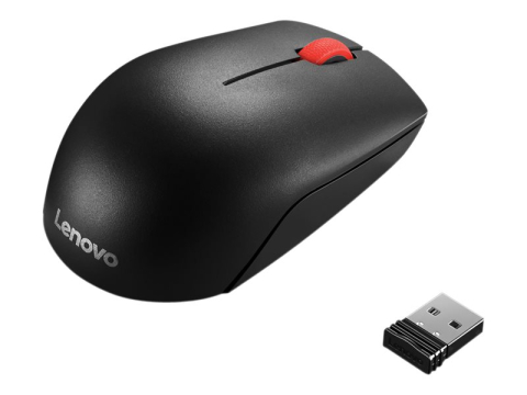 Periferice PC - Lenovo Essential Compact - Mouse - 3 butoane - wireless - 2.4 GHz - receptor wireless USB - negru - OEM