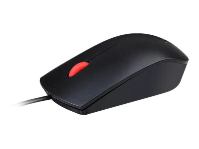 Periferice PC - Lenovo Essential - Mouse - pentru dreptaci și stângaci - optic - 3 butoane - cu fir - USB - negru