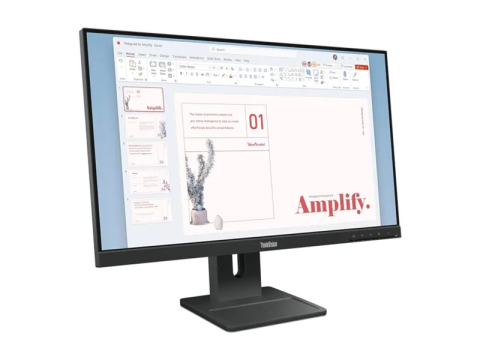 Lenovo ThinkVision E24-40 - Monitor LED - 24" (23,8" vizibil) - 1920 x 1080 Full HD (1080p) @ 100 Hz - IPS - 250 cd/m² - 1300:1 - 4 ms - HDMI, VGA, DisplayPort - difuzoare - negru corb [1]