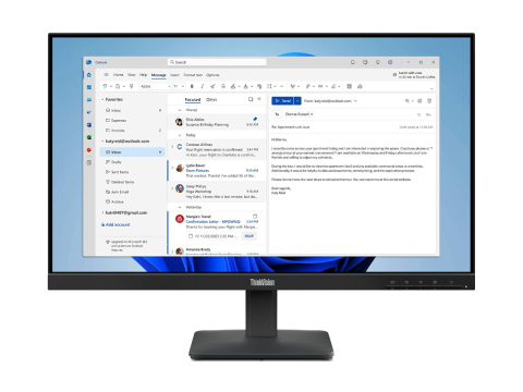 Ecran LENOVO ThinkVision S24-4e, 23,8 inch, IPS WLED QHD, 250cd/m2, 4ms, HDMI, VGA [4]