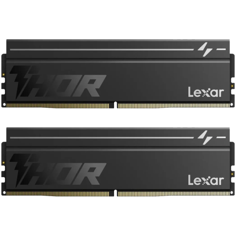 Memorii - Lexar THOR 2.0 16GB DDR5 6000 (2x8GB KIT) CL38 DIMM, 1.3V Memory with heatsink, Dual pack, Black