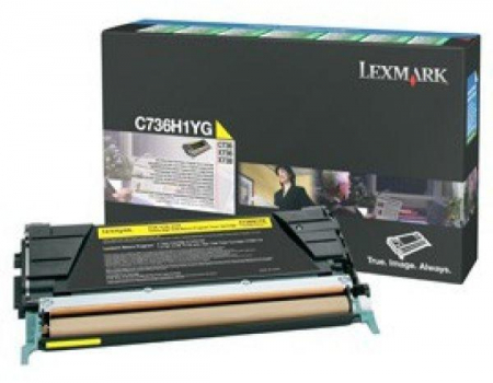 Cartus toner Lexmark C736H1YG (C736, X736, X738), Galben (Yellow), original, 10.000 pagini