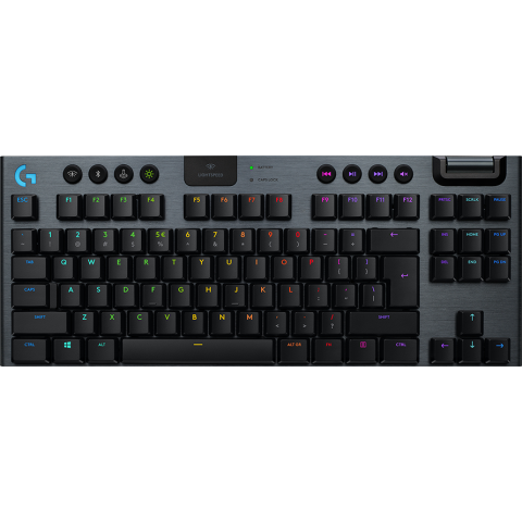Periferice PC - Tastatura gaming wireless Logitech G915 X LIGHTSPEED TKL Negru US Layout (920-012721) - LOGITECH