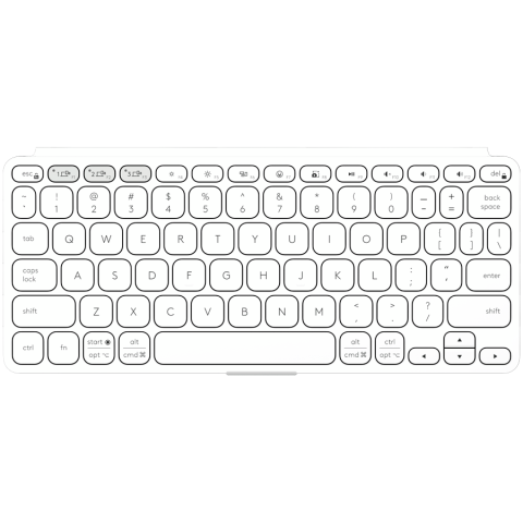 LOGITECH Keyboard LOGITECH Keys-To-Go 2, Portable, 18mm-pitch key, 1mm-travel scissor keys, Pale Grey for iPad, 8-pk [3]