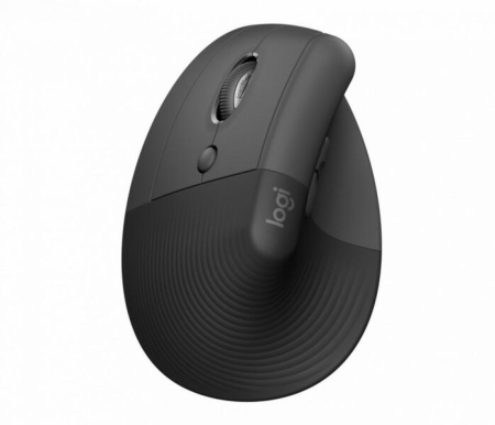 Mouse ergonomic vertical Logitech Lift for Business wireless Bluetooth + USB Bolt, 6 butoane, grafit [1]