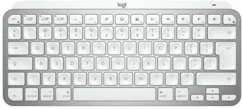 Periferice PC - Tastatura wireless iluminata Logitech MX Keys Mini for Mac Minimalist Pale Grey US Layout (920-010526) - LOGITECH