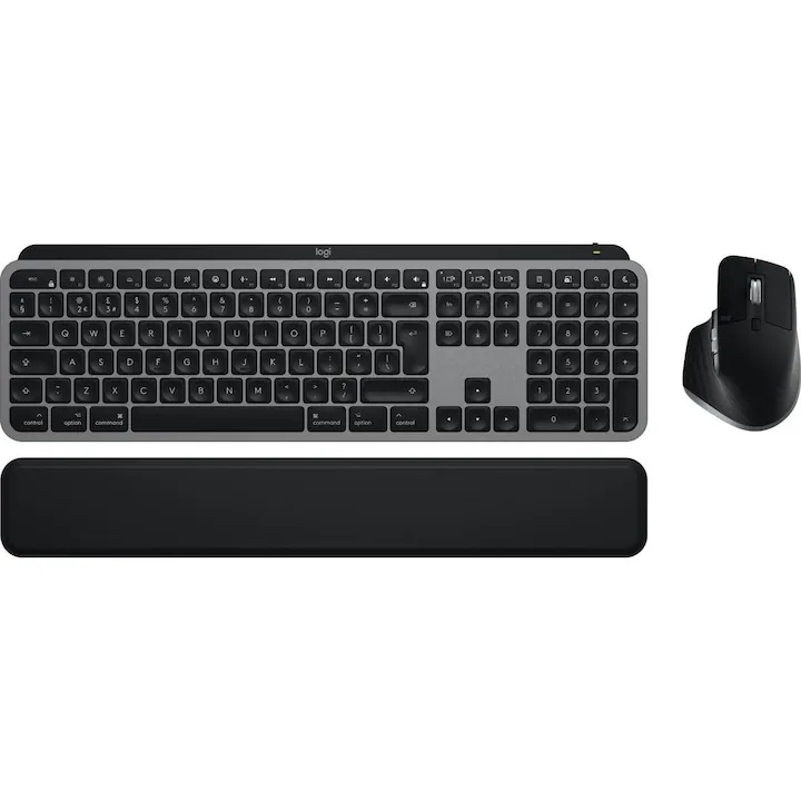 Kit mouse si tastatura - Kit tastatura si mouse wireless Logitech MX Keys S Combo for Mac Space Grey US Layout (920-012845) - LOGITECH