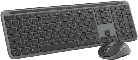 Kit mouse si tastatura - Kit tastatura si mouse wireless Logitech Signature Slim Combo MK950 Grafit US Layout (920-012490) - LOGITECH