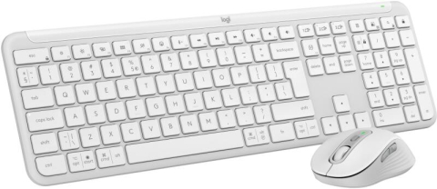 Periferice PC - Kit tastatura si mouse wireless Logitech Signature Slim Combo MK950 Off White US Layout (920-012491) - LOGITECH