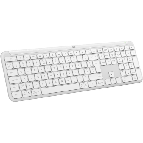 Periferice PC - Tastatura wireless Logitech Signature Slim K950 Off White US Layout (920-012466) - LOGITECH