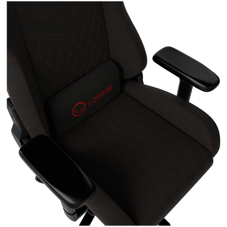 LORGAR Ace 422, Gaming chair, Anti-stain durable fabric, 1.8 mm metal frame, multiblock mechanism, 4D armrests, 5 Star aluminium base, Class-4 gas lift, 75mm PU casters, Black + red [5]