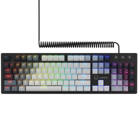 Jocuri si multimedia - LORGAR Azar 514, Wired mechanical gaming keyboard, RGB backlight, 1680000 colour variations, 18 modes, keys number: 104, 50M clicks, linear dream switches, spring cable up to 3.4m, ABS plastic+metal, 