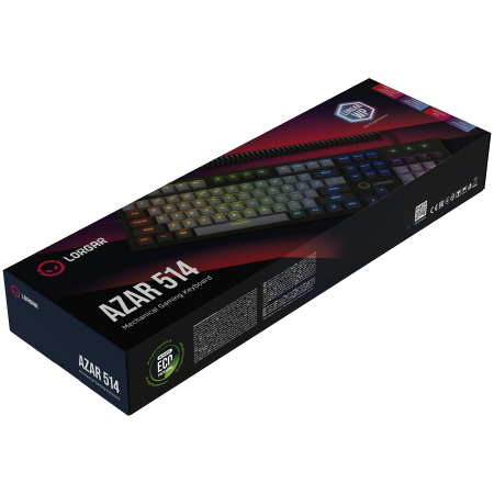 LORGAR Azar 514, Wired mechanical gaming keyboard, RGB backlight, 1680000 colour variations, 18 modes, keys number: 104, 50M clicks, linear dream switches, spring cable up to 3.4m, ABS plastic+metal,  [7]