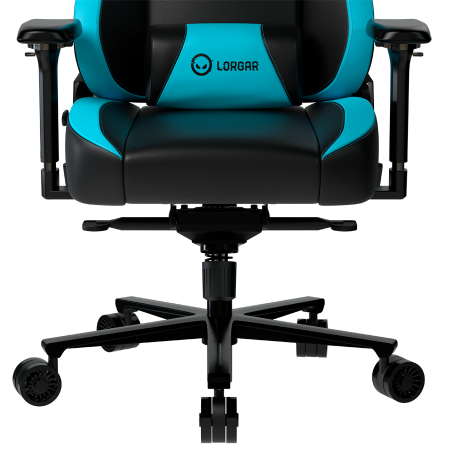 LORGAR Base 311, Gaming chair, PU eco-leather, 1.8 mm metal frame, multiblock mechanism, 4D armrests, 5 Star aluminium base, Class-4 gas lift, 75mm PU casters, Black + blue [5]