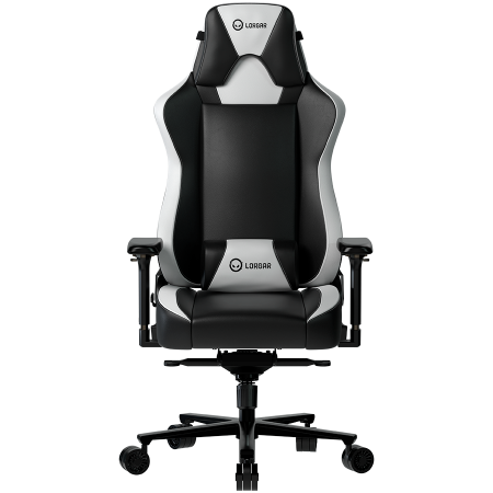 Jocuri si multimedia - LORGAR Base 311, Gaming chair, PU eco-leather, 1.8 mm metal frame, multiblock mechanism, 4D armrests, 5 Star aluminium base, Class-4 gas lift, 75mm PU casters, Black + white