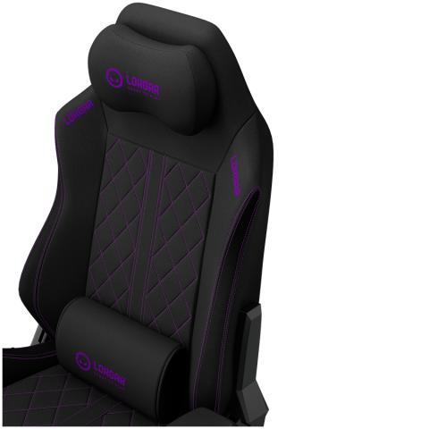 LORGAR CHA41, Ergonomic Gaming Chair Advanced, premium anti-stain fabric, Black/purple [18]