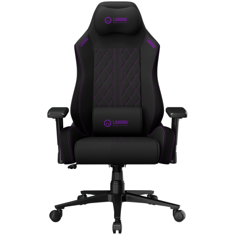 Jocuri si multimedia - LORGAR CHA41, Ergonomic Gaming Chair Advanced, premium anti-stain fabric, Black/purple