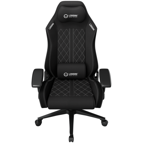 LORGAR CHA41, Ergonomic Gaming Chair Advanced, premium anti-stain fabric, Black/white [1]