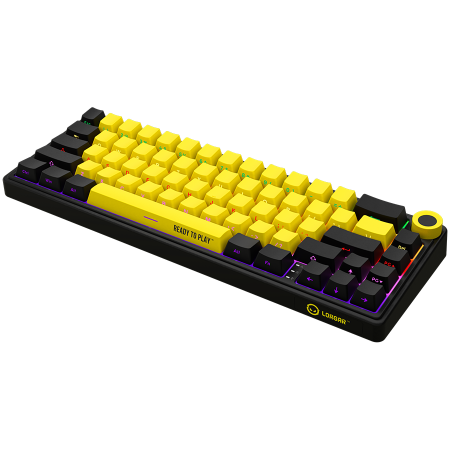 LORGAR KBP70MW, Wireless 65% Mechanical Gaming Keyboard Pro, Black/yellow, EN layout [1]