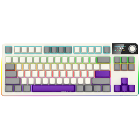 Jocuri si multimedia - LORGAR KBP70TKLW, Wireless TKL Mechanical Gaming Keyboard Pro, Beige, EN layout