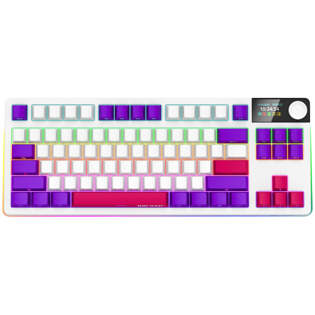 Jocuri si multimedia - LORGAR KBP70TKLW, Wireless TKL Mechanical Gaming Keyboard Pro, White, EN layout