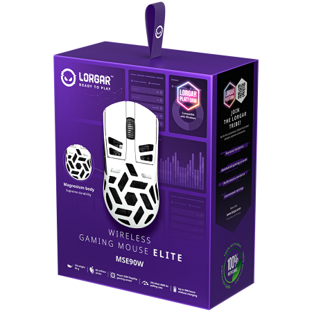 LORGAR MSE90W, Magnesium Alloy Wireless Gaming Mouse Elite, White [10]