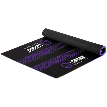 LORGAR RX1FM, Sim Racing Floor Mat Advanced, Stitched edge, 1,700X700X3 mm, Black/purple [2]