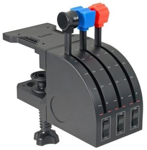 Gaming - Manetă de accelerație Logitech G Saitek Pro Flight Throttle Quadrant, Negru (945-000015)