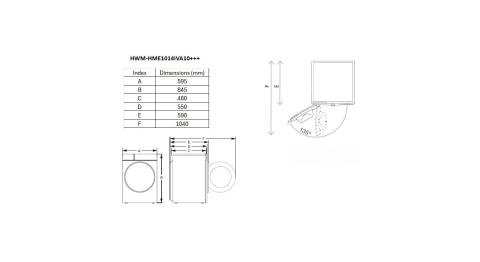 Masina de spalat rufe HEINNER HWM-HME1014IVA10+++, 10 kg, 1400 rpm, Clasa: A, Alb [6]