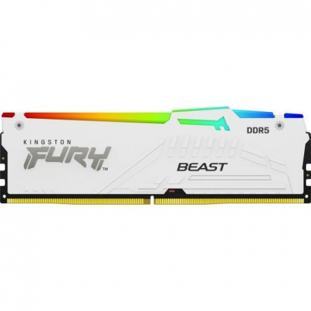 Memorii RAM - Memorie Kingston Fury Beast RGB White Intel XMP 3.0/AMD EXPO, 16GB, DDR5-6000MHz, CL36