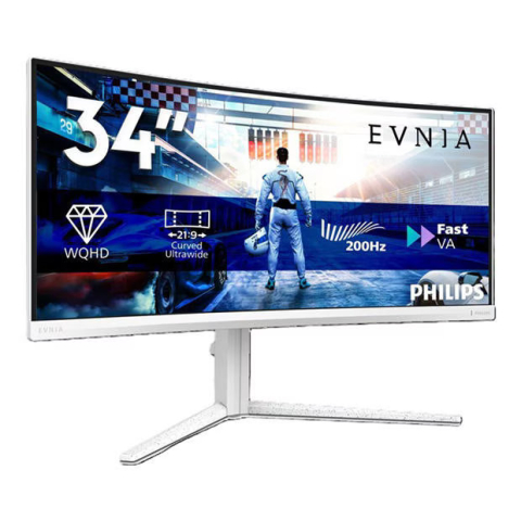 Monitoare LED - Monitor gaming curbat Philips Evnia 34M2C5601QA 34" UltraWide QHD Fast VA 200Hz 90W USB-C - PHILIPS
