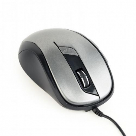 Mouse cu Fir - Mouse Optic Gembird MUS-6B-01-BG, USB, Black-Grey